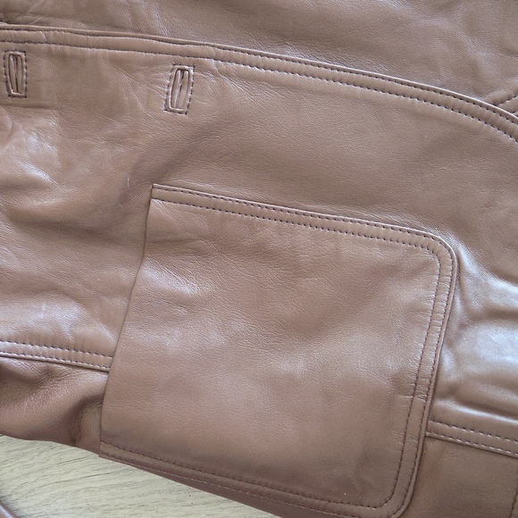 Women's Leather Exotica Brown Leather Blazer. Perfect Shade Of Brown! 🟤 Small - Picture 3 of 10